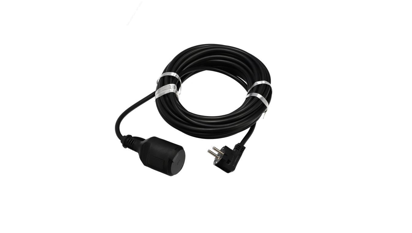 Przedłużacz ogrodowy czarny 10m (3X1,5mm) IP44, gniazdo Schuko HOROZ ELECTRIC