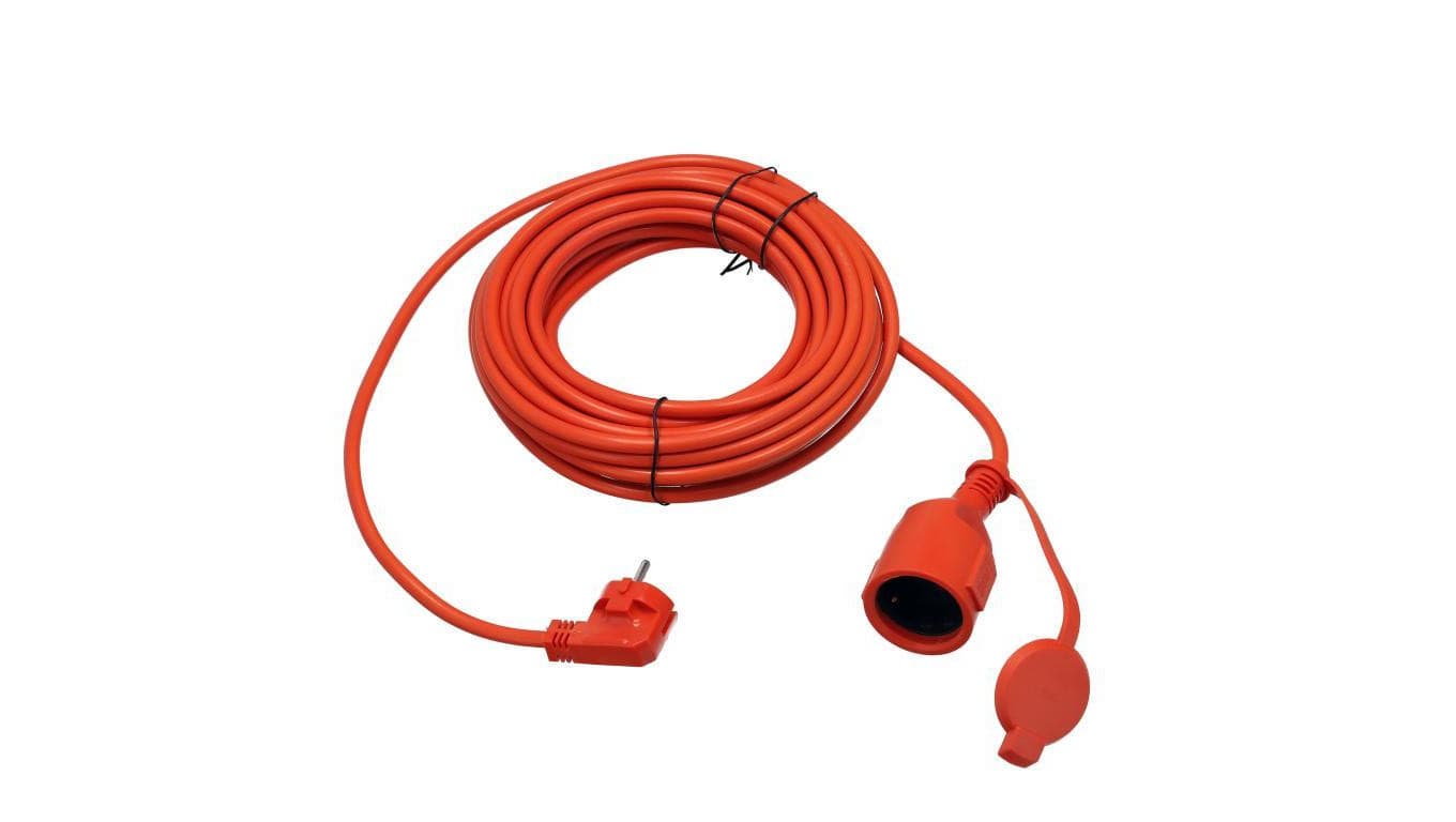 Przedłużacz ogrodowy pomarańczowy 10m (3X1,5mm) IP44, gniazdo Schuko HOROZ ELECTRIC