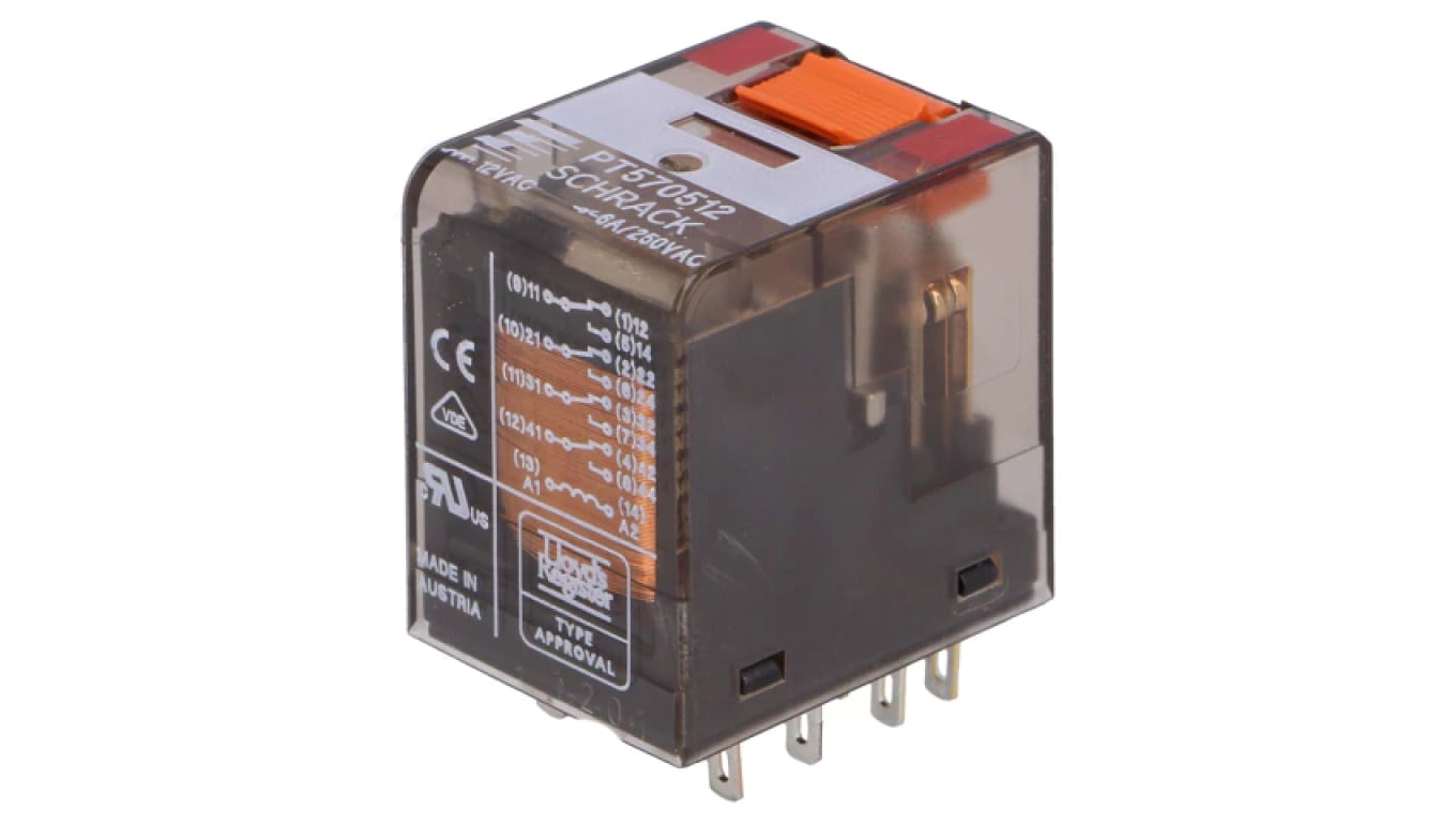 Przekaźnik elektromagnetyczny 4PDT 12VAC 6A 250VAC 8-1419111-6