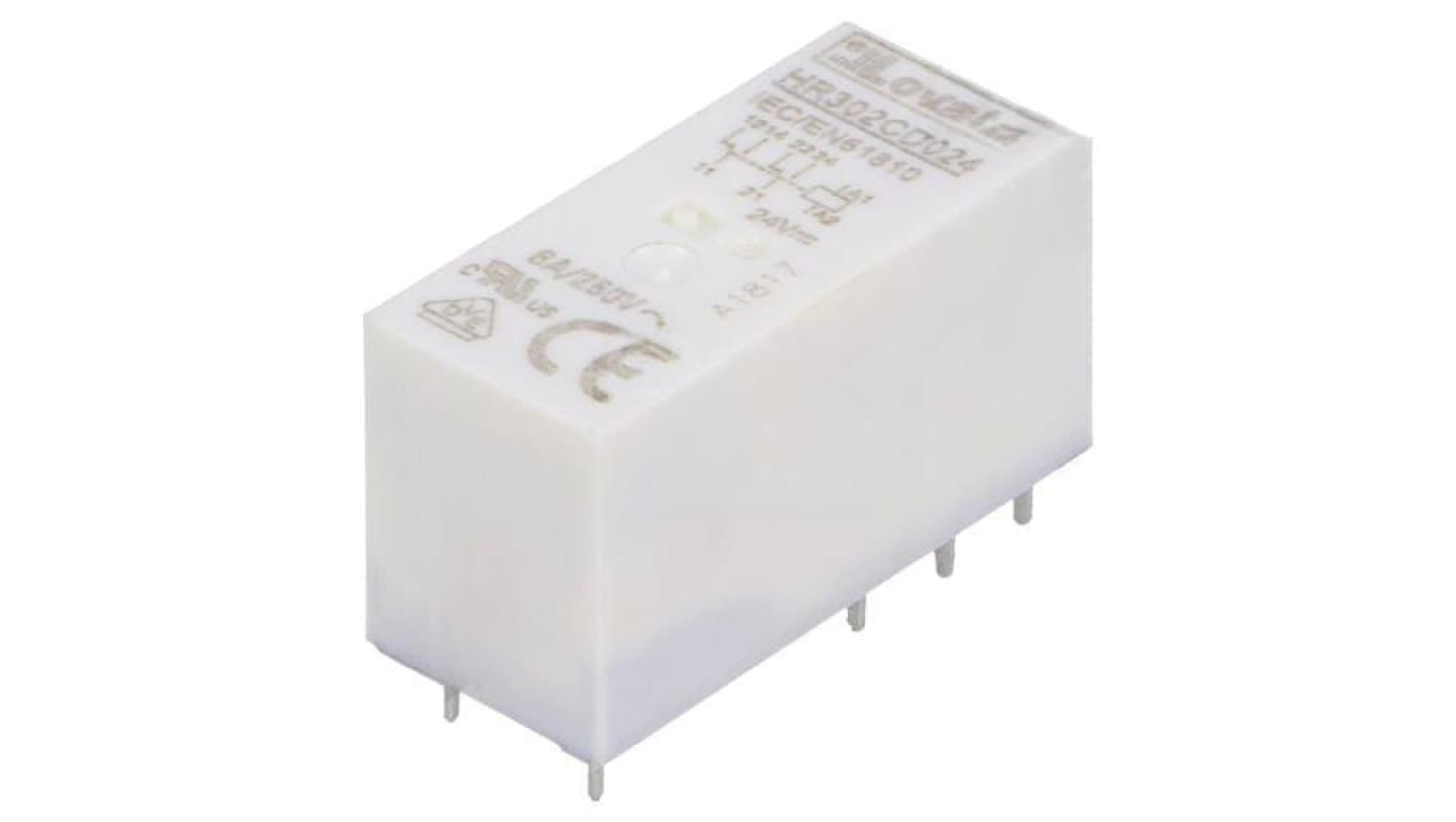 Przekaźnik elektromagnetyczny, DPDT, Cewka: 8A, 24VDC/250VAC HR302CD024