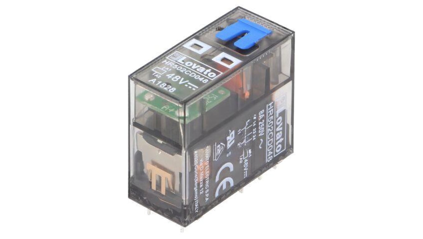 Przekaźnik elektromagnetyczny, DPDT, Cewka: 8A, 48VDC/250VAC HR502CD048