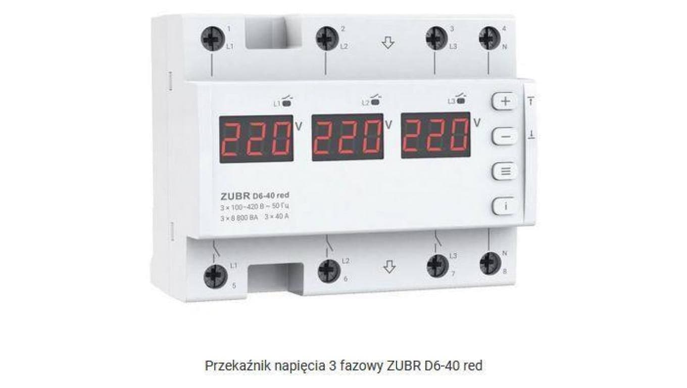 Przekaźnik napięciowy ZUBR D6-40 red