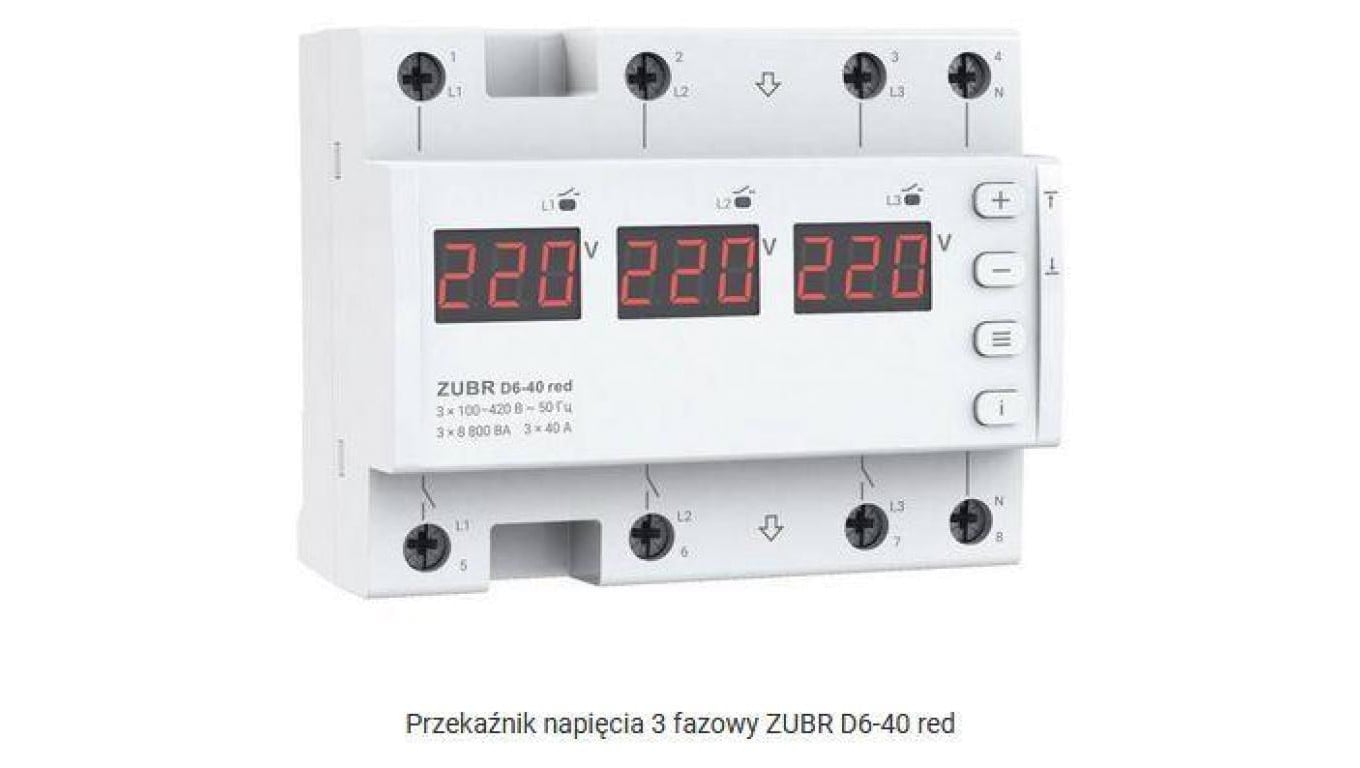 Przekaźnik napięciowy ZUBR D6-40 red