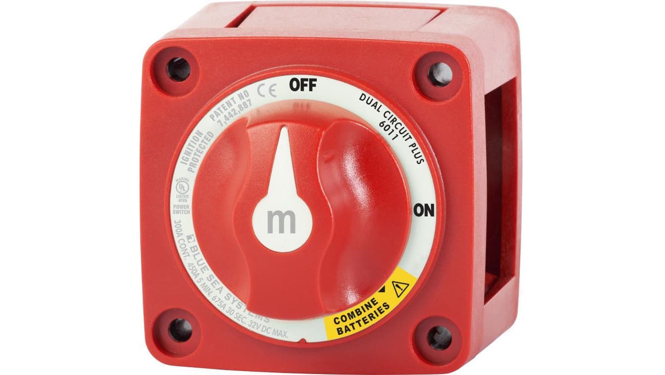 Przełącznik akumulatora Blue Sea Mini Dual Circuit Plus m-seria 6011B