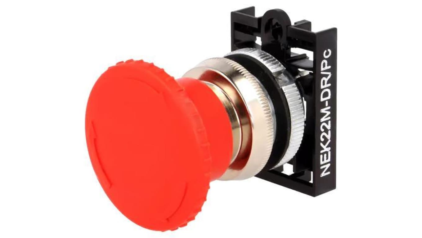 Przełącznik bezpieczeństwa, Ilość pozycji stabilnych: 2, czerwony, 22mm, IP55 NEK22M-DR/PC