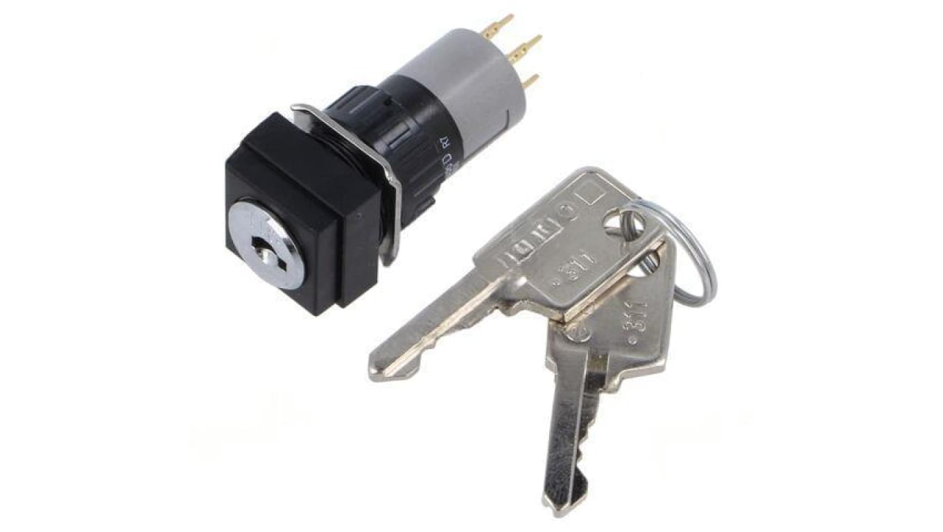 Przełącznik obrotowy z kluczem 16mm Poz.stab 2 NC + NO 51 51-445.036D