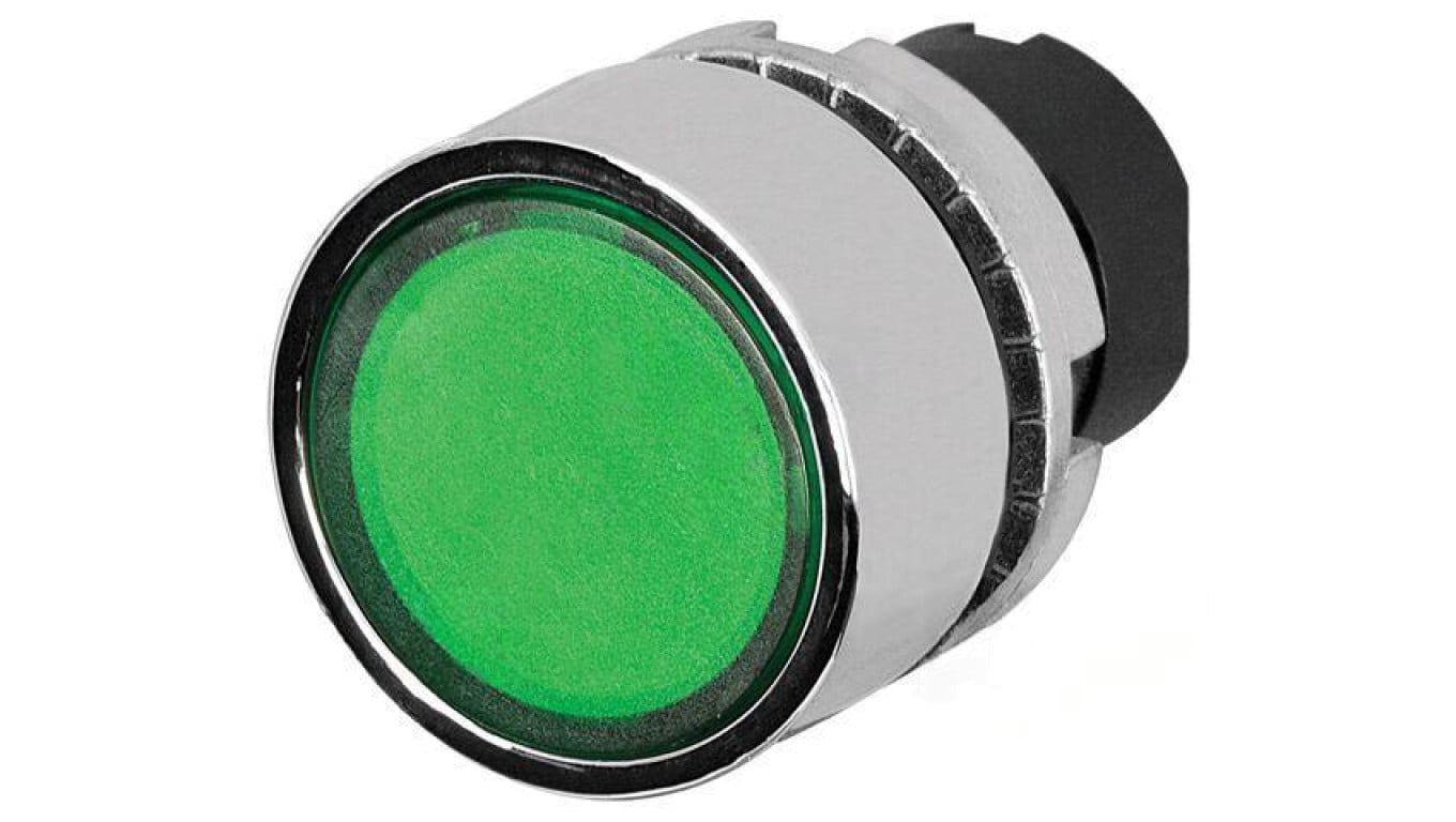 Przełącznik przyciskany 22mm Poz.stab 2 zielony IP65 płaski 46-2234.31H0.000