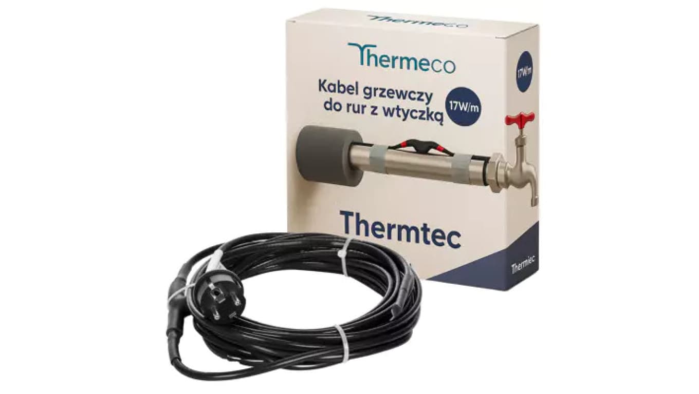 Przewód grzejny do rur z wtycz 14m THERMTEC 17W/M