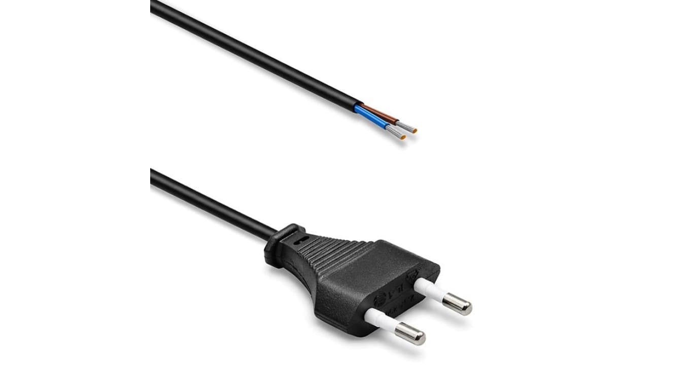 Qoltec Przewód zasilający CEE 7/16 (C) 2x0.50 mm² miedź Cu odizolowany lutowany 1.8m