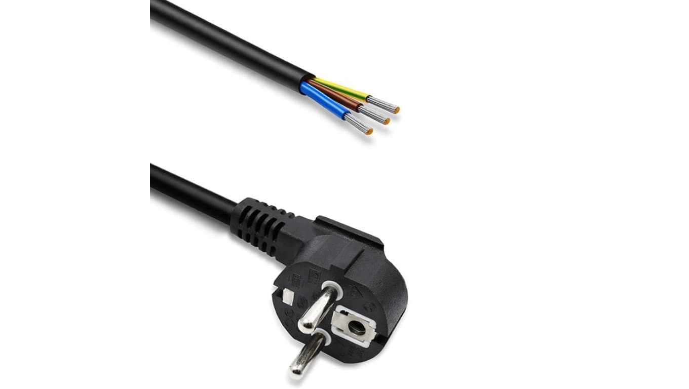 Qoltec Przewód zasilający wtyczka kątowa SCHUKO CEE 7/7 miedź Cu odizolowany lutowany 3x1.00 mm² 1.8m