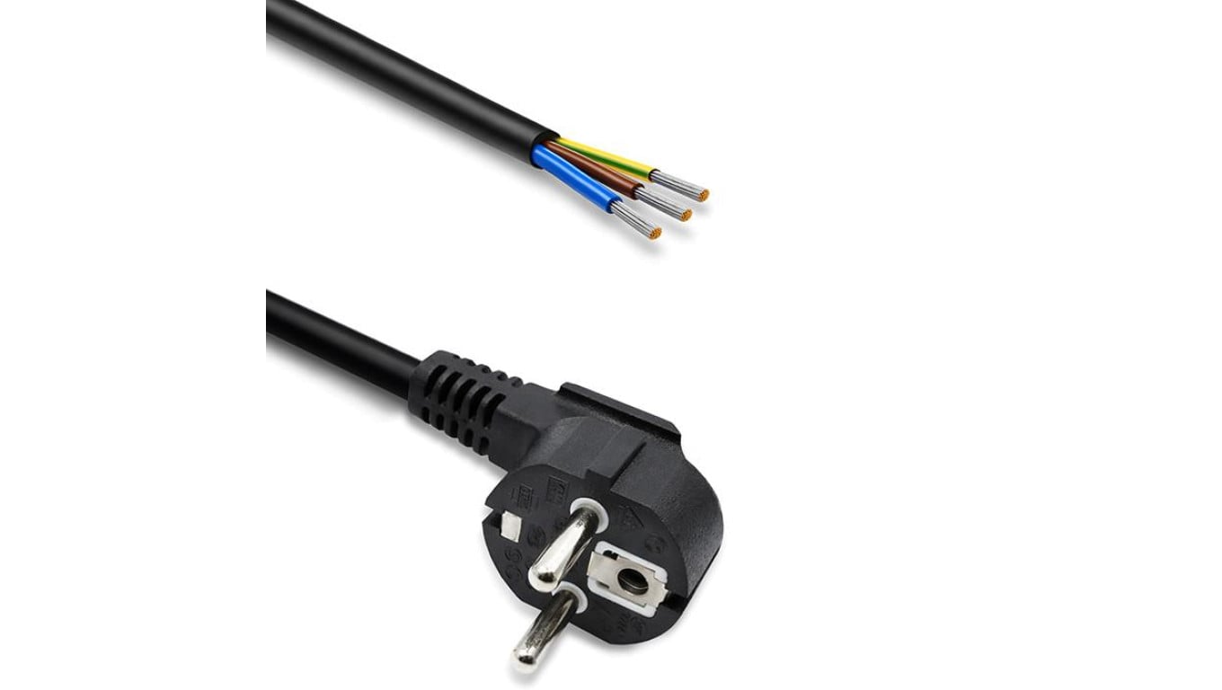 Qoltec Przewód zasilający wtyczka kątowa SCHUKO CEE 7/7 miedź Cu odizolowany lutowany 3x1.00 mm² 1.8m