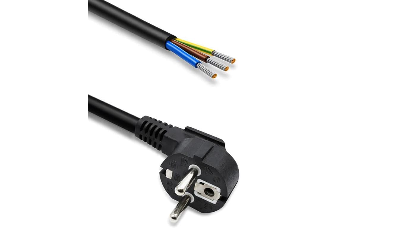 Qoltec Przewód zasilający wtyczka kątowa SCHUKO CEE 7/7 miedź Cu odizolowany lutowany 3x1.50 mm² 1.8m