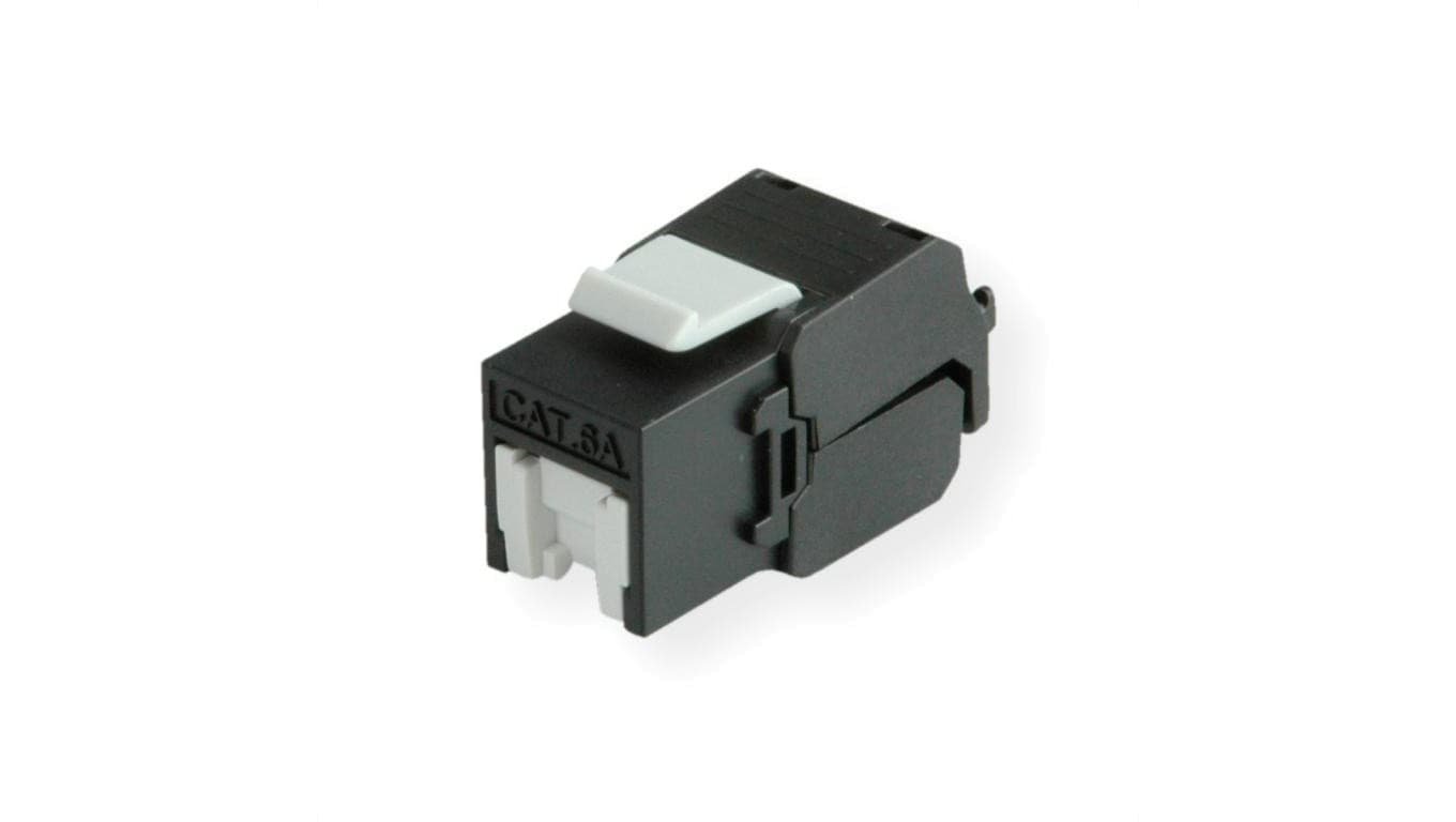 ROLINE Cat.6A (Class EA) Keystone, RJ45, nieekranowany, beznarzędziowy, czarny