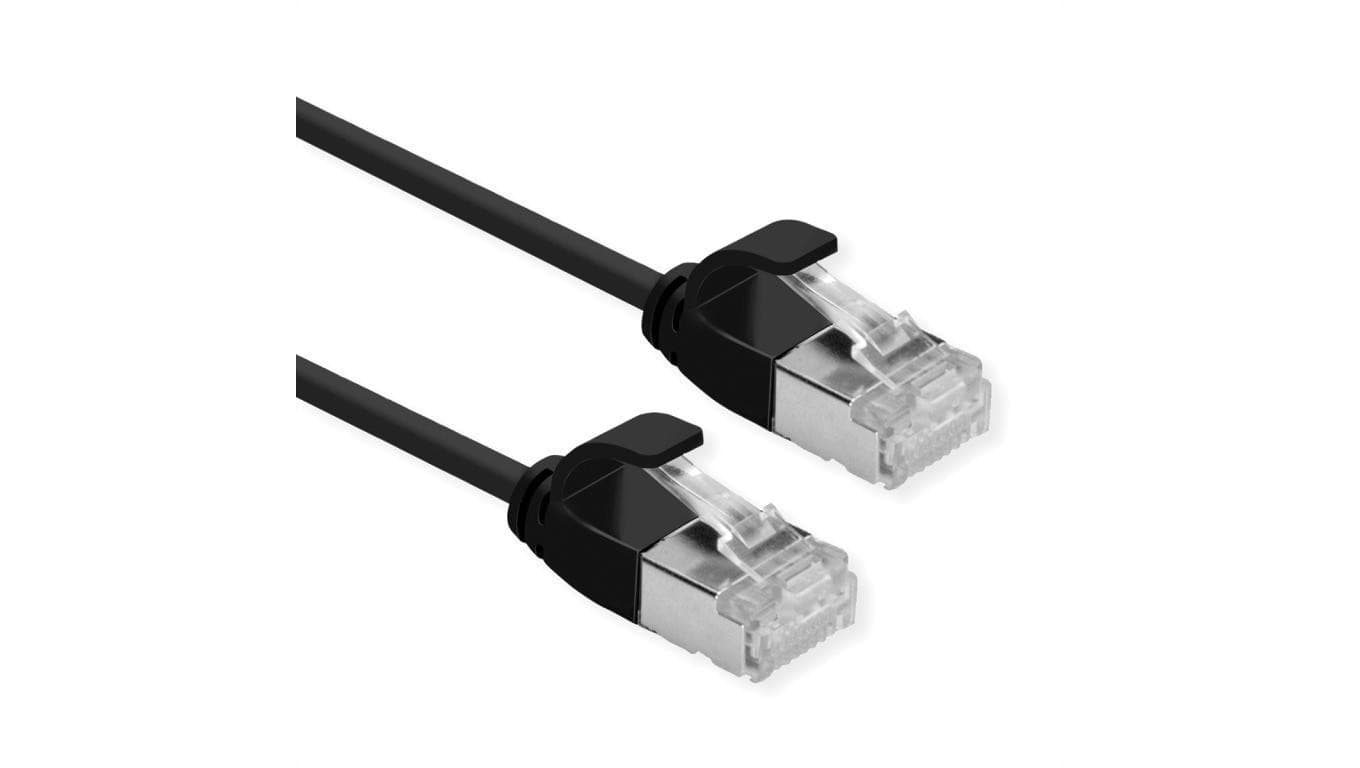 ROLINE F/UTP DataCenter Patch Cord Cat.6A (Class EA), LSOH, bardzo cienki, czarny, 1,5 m