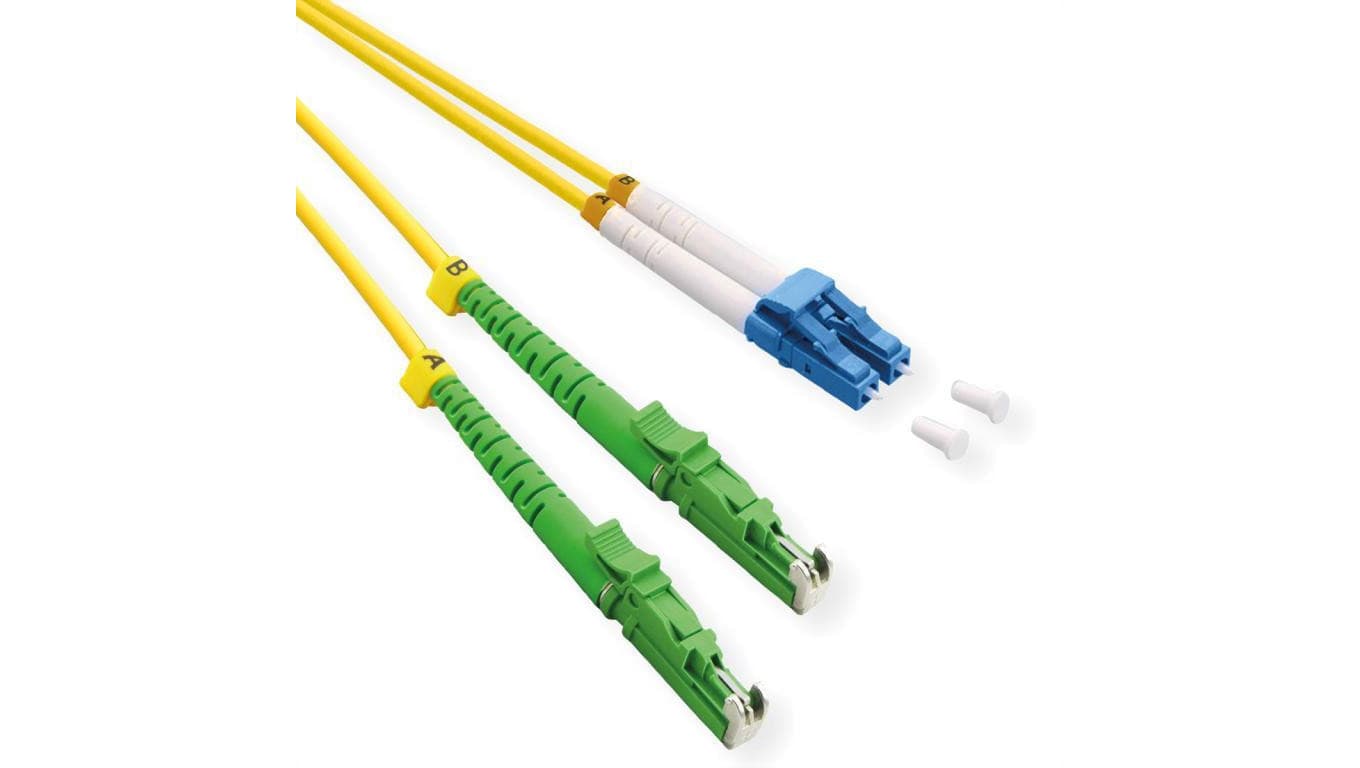 ROLINE kabel światłowodowy duplex 9/125µm OS2, LSH APC / LC UPC, LSOH, żółty, 5 m
