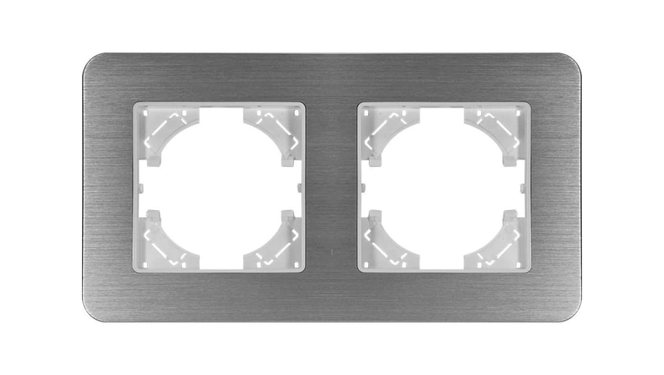Ramka podwójna MODERN-Q, aluminium szczotkowane (linia Alu Touch)