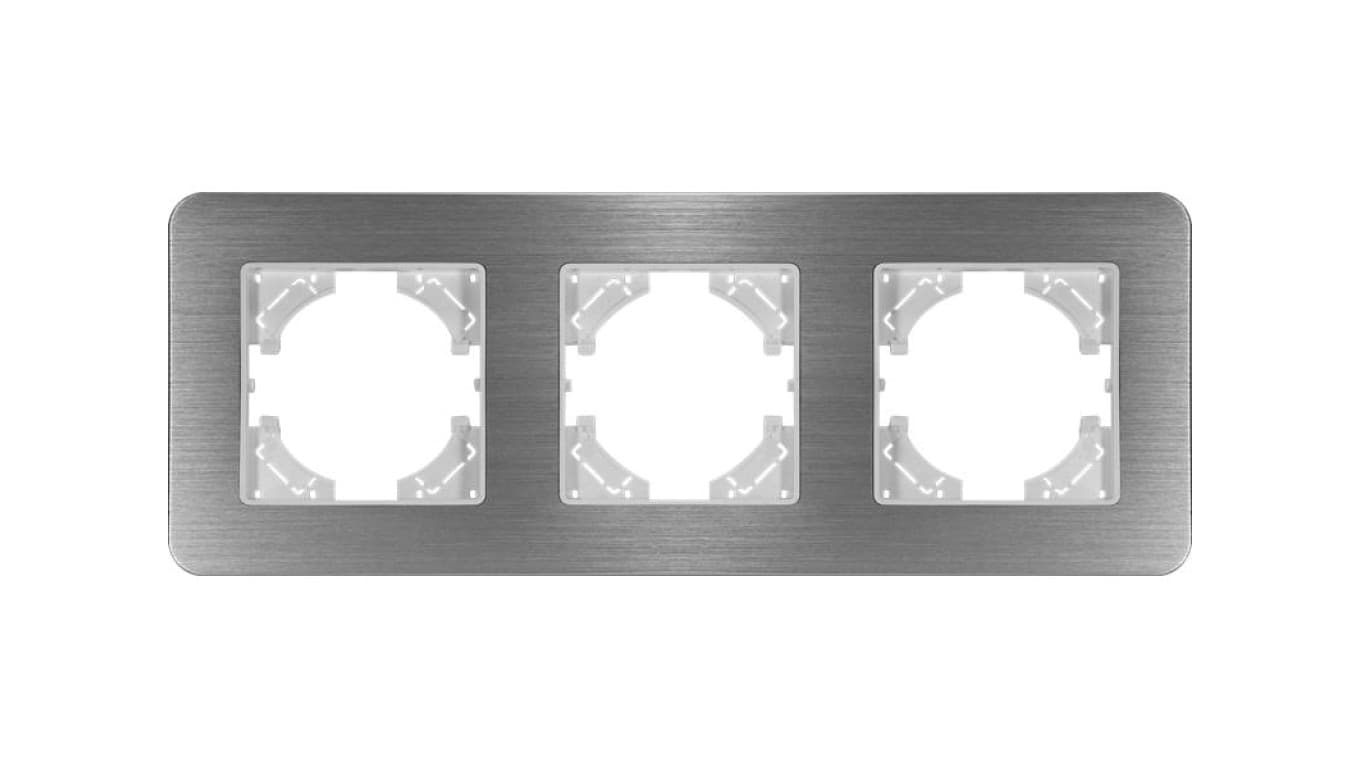 Ramka potrójna MODERN-Q, aluminium szczotkowane (linia Alu Touch)
