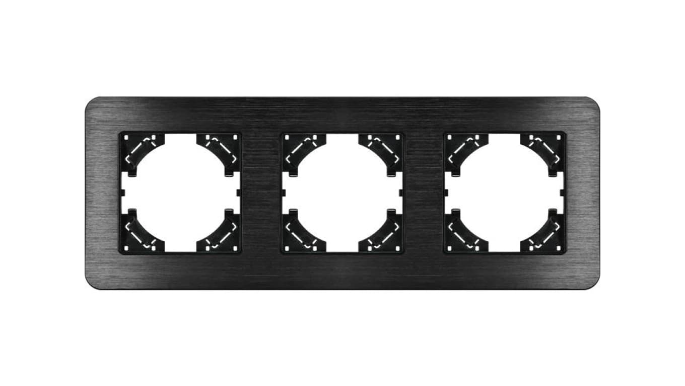Ramka potrójna MODERN-Q, czarne aluminium szczotkowane (linia Alu Touch)