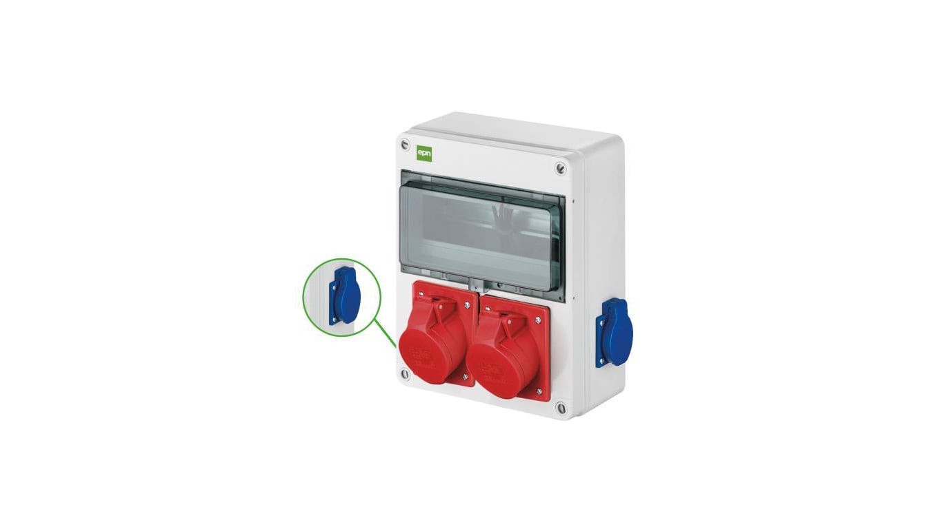 Rozdzielnica budowlana RS-10 10-mod. 2x2P+Z, 2x16A/5P, IP54 bez zabezpieczeń 6226-00