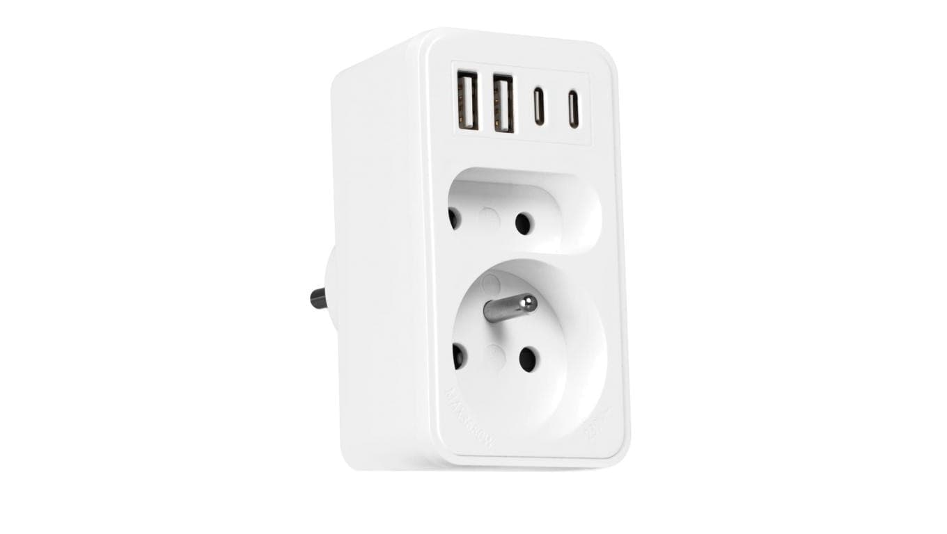 Rozgałęźnik sieciowy 2 gniazda + 2x USBA + 2x USB-C VA0374 Vayox