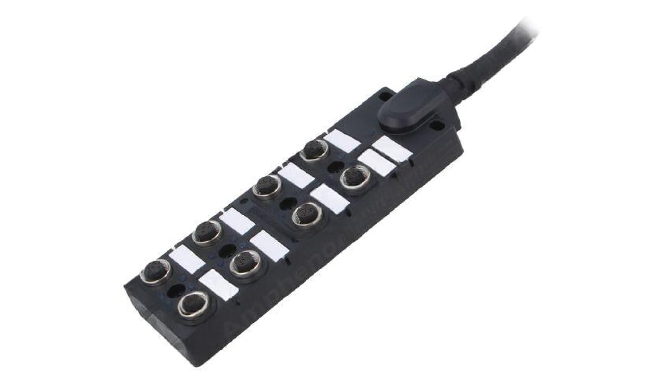 Rozgałęźnik, PIN: 5, wejście: 8 x M12 gniazdo żeńskie, na przewodzie 3m, 24V, 2A DB12-5A8CAB-DPS7B03