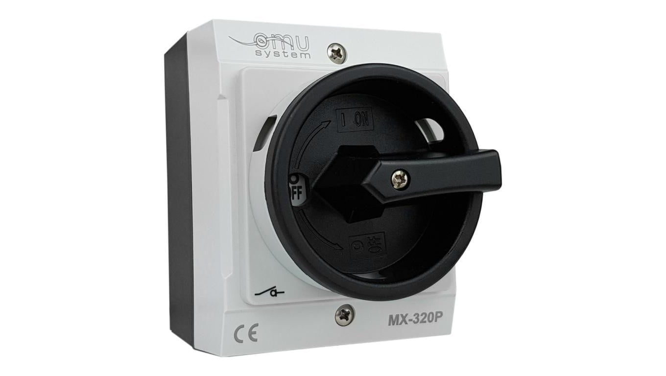 Rozłącznik trójfazowy łącznik krzywkowy 3x20A 4kW w obudowie szarej IP65 MX-320P XBS