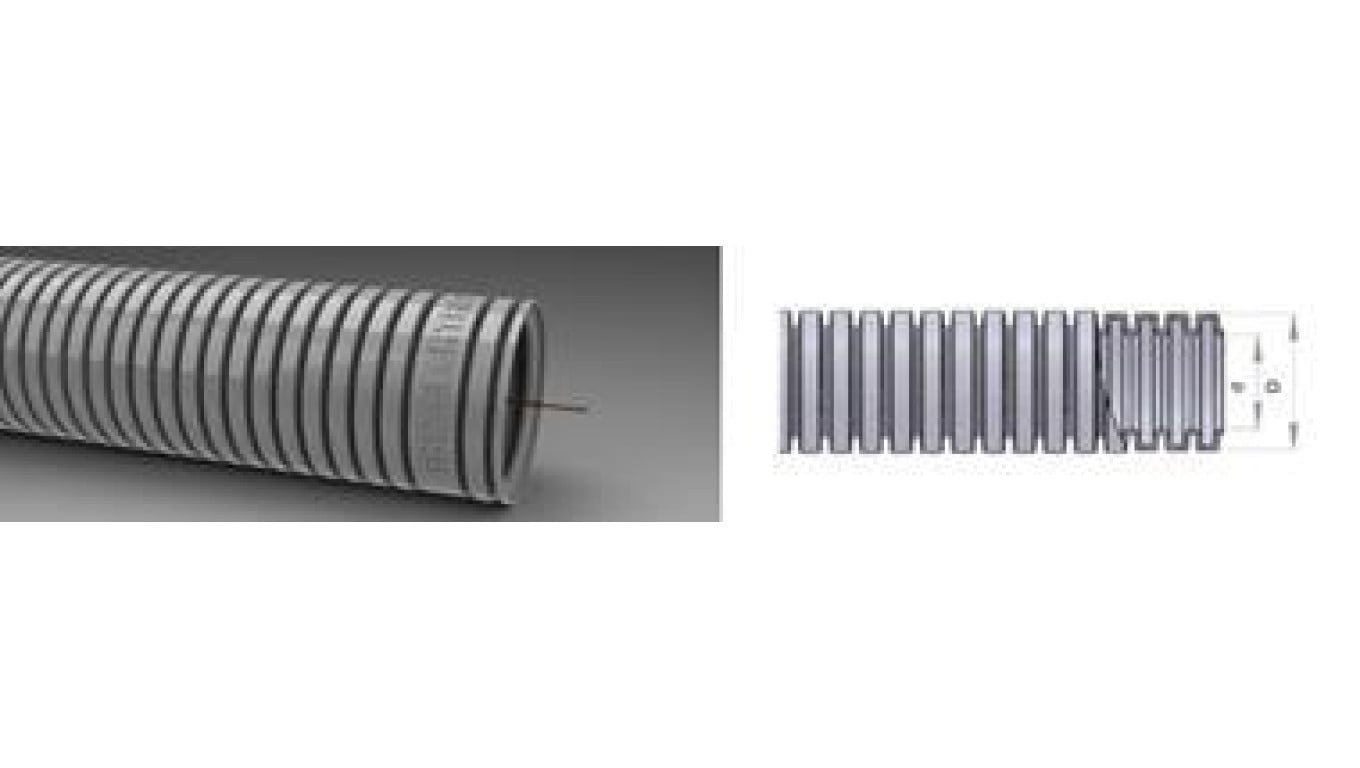 Rura karbowana RKGL 25-50 szara peszel PVC-U fi 25/19 z pilotem 320 N 50mb