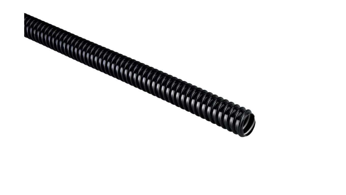 Rura spiralna wysokoelastyczna czarna 320N samogasnąca PVC +5C +60C PV UV fi 12 /30m/ ECGFE12N