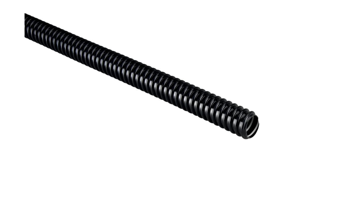Rura spiralna wysokoelastyczna czarna 320N samogasnąca PVC +5C +60C PV UV fi 12 /30m/ ECGFE12N