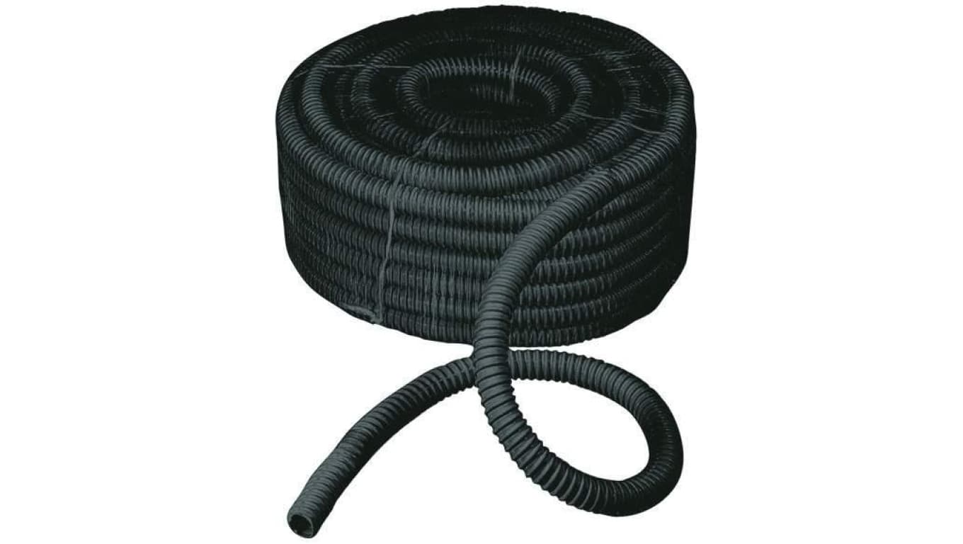 Rura spiralna wysokoelastyczna czarna 320N samogasnąca PVC +5C +60C PV UV fi 28 /30m/ ECGFE28N