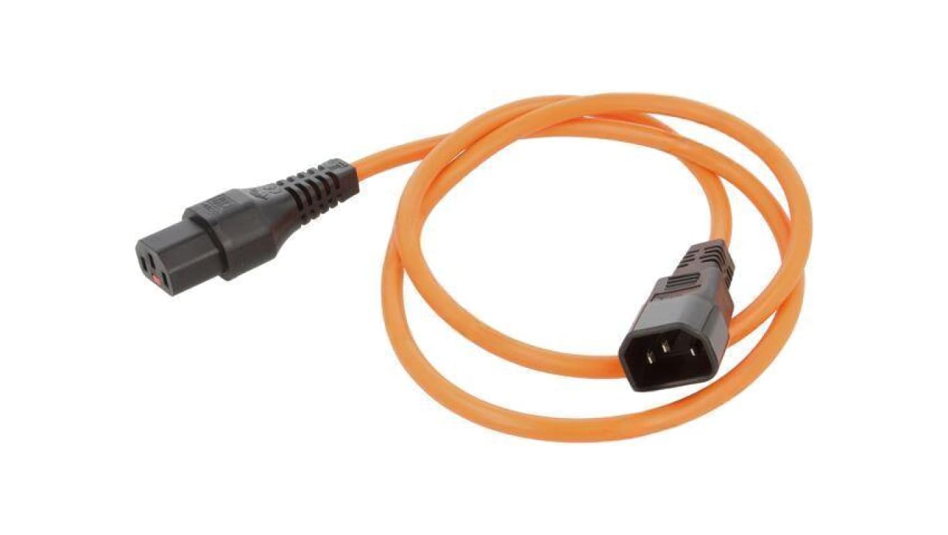 Kabel IEC C13 żeński, IEC C14 męski 1m z blokadą IEC LOCK IL13-C14-H05-3100-100-O