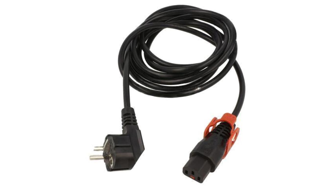 Kabel CEE 7/7 (E/F) wtyk kątowy, IEC C13 żeński 1m 10A IL13P-EU1-H05-3100-100
