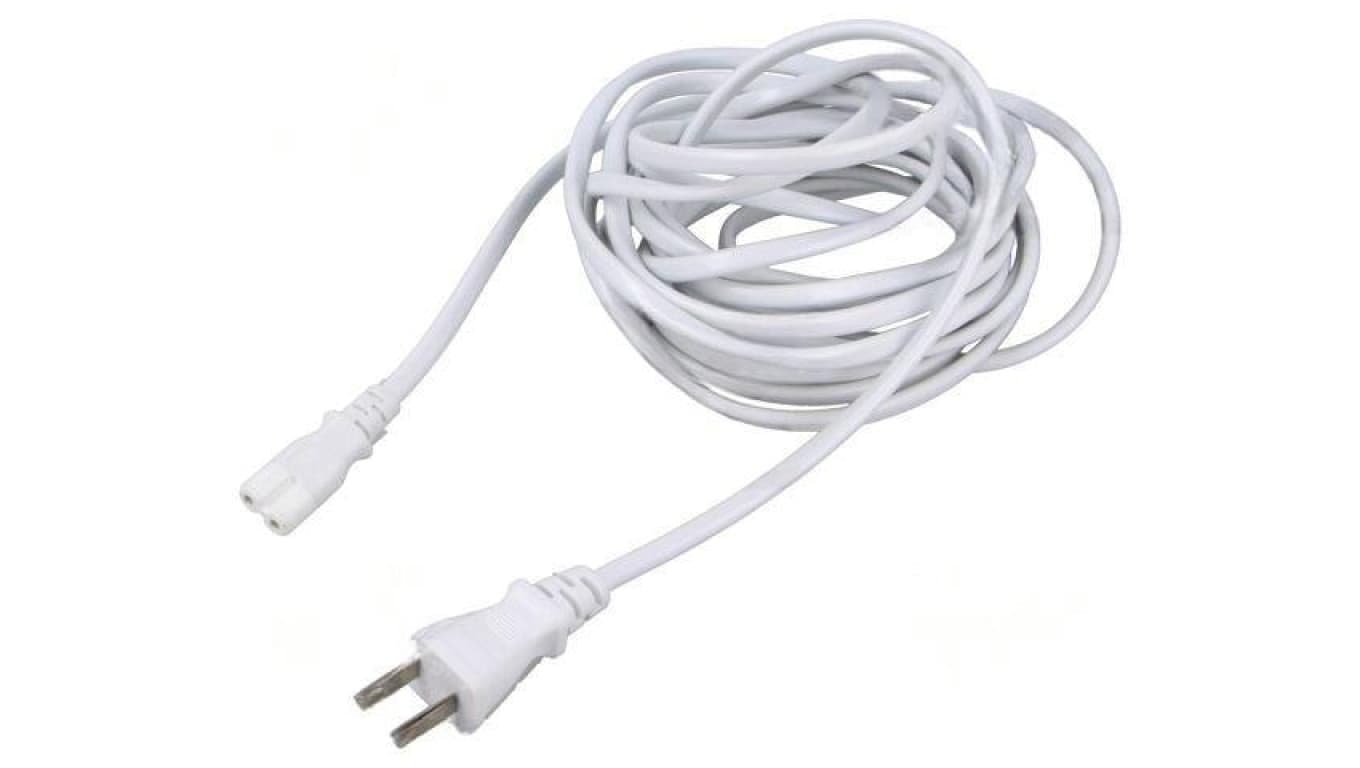 Kabel: 2x0,75mm2, IEC C7 żeński,JIS 8303 wtyk, 5m, 7A LT-819+537B VCTFK 2X0.75 5M WHT