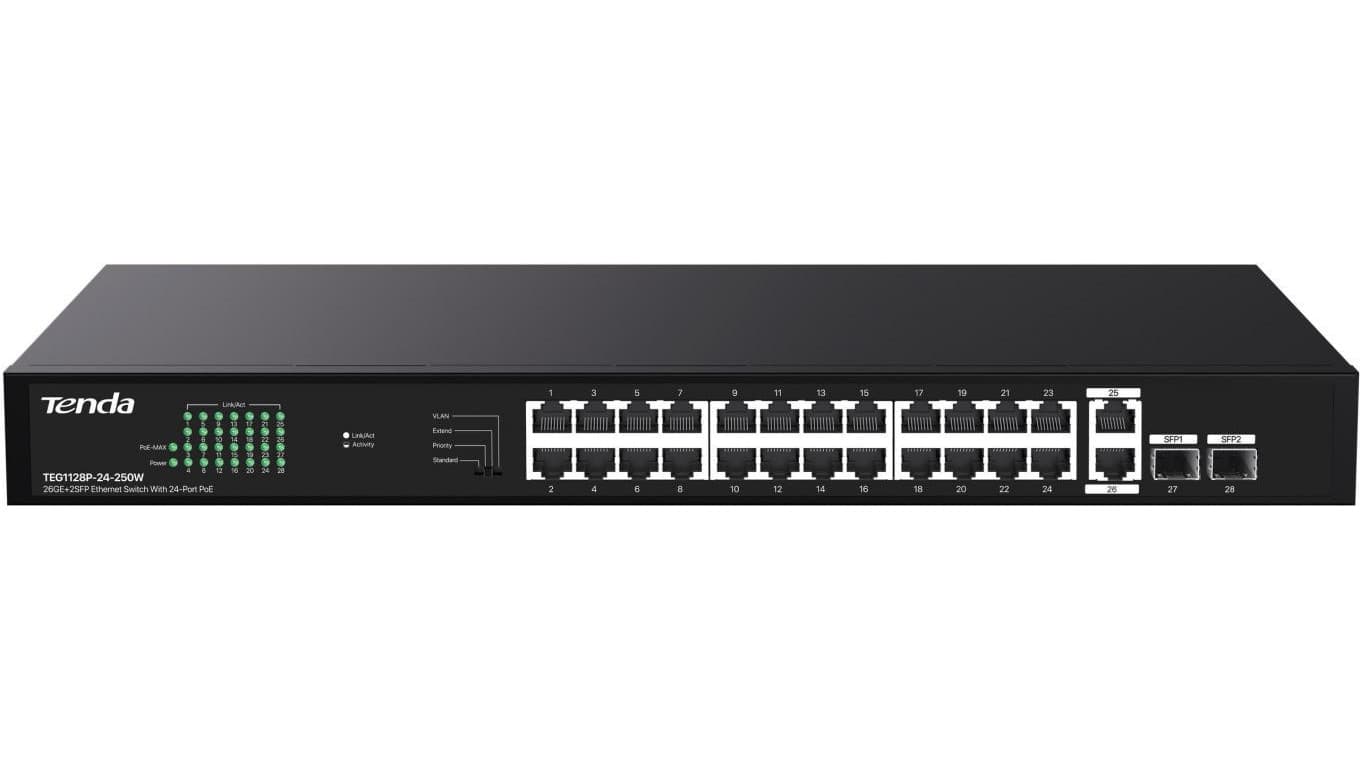 SWITCH POE TENDA TEG1128P-24-250W