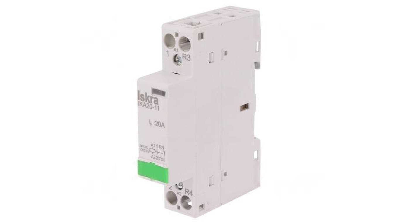 Stycznik 2-biegunowy instalacyjny 20A 24VAC NC + NO IKA 30.046.022
