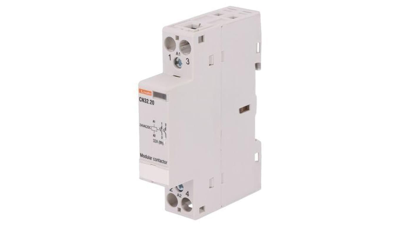 Stycznik 2-biegunowy instalacyjny, 32A, 24VAC, 24VDC, NO x2, CN32 CN3220024