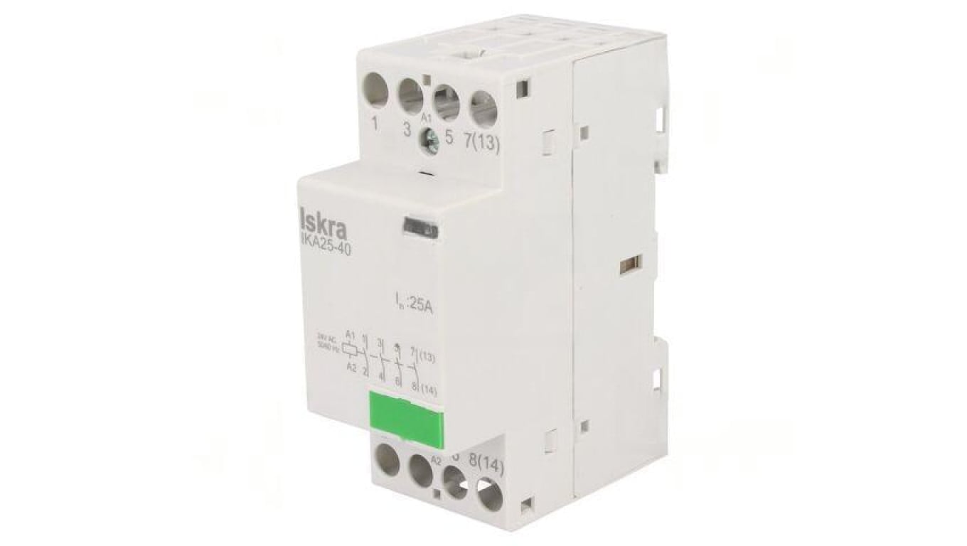 Stycznik 4-biegunowy instalacyjny 25A 24VAC NO x4 IKA 30.046.027