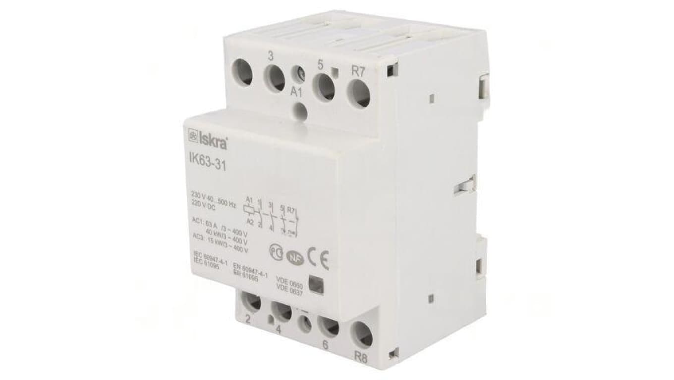 Stycznik 4-biegunowy instalacyjny 63A 230VAC,220VDC IK 30.045.087