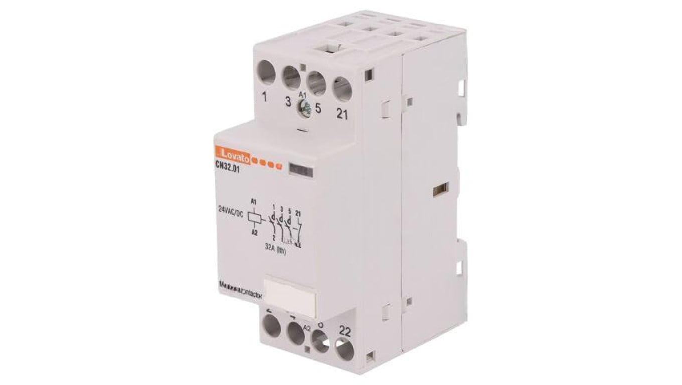 Stycznik 4-biegunowy instalacyjny, 32A, 24VAC, 24VDC, NC + NO x3 CN3201024