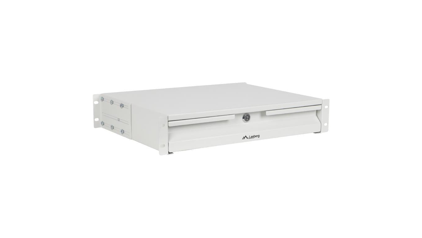 Szuflada z zamkiem do szafy RACK 19 2U 360mm szara na narzędzia, sprzęt i dokumenty Lanberg