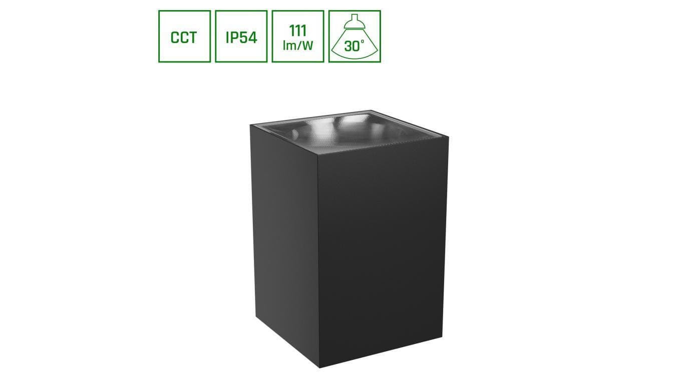 Oprawa elewacyjna LED TORRE 9W 700lm CCT IP54 czarny