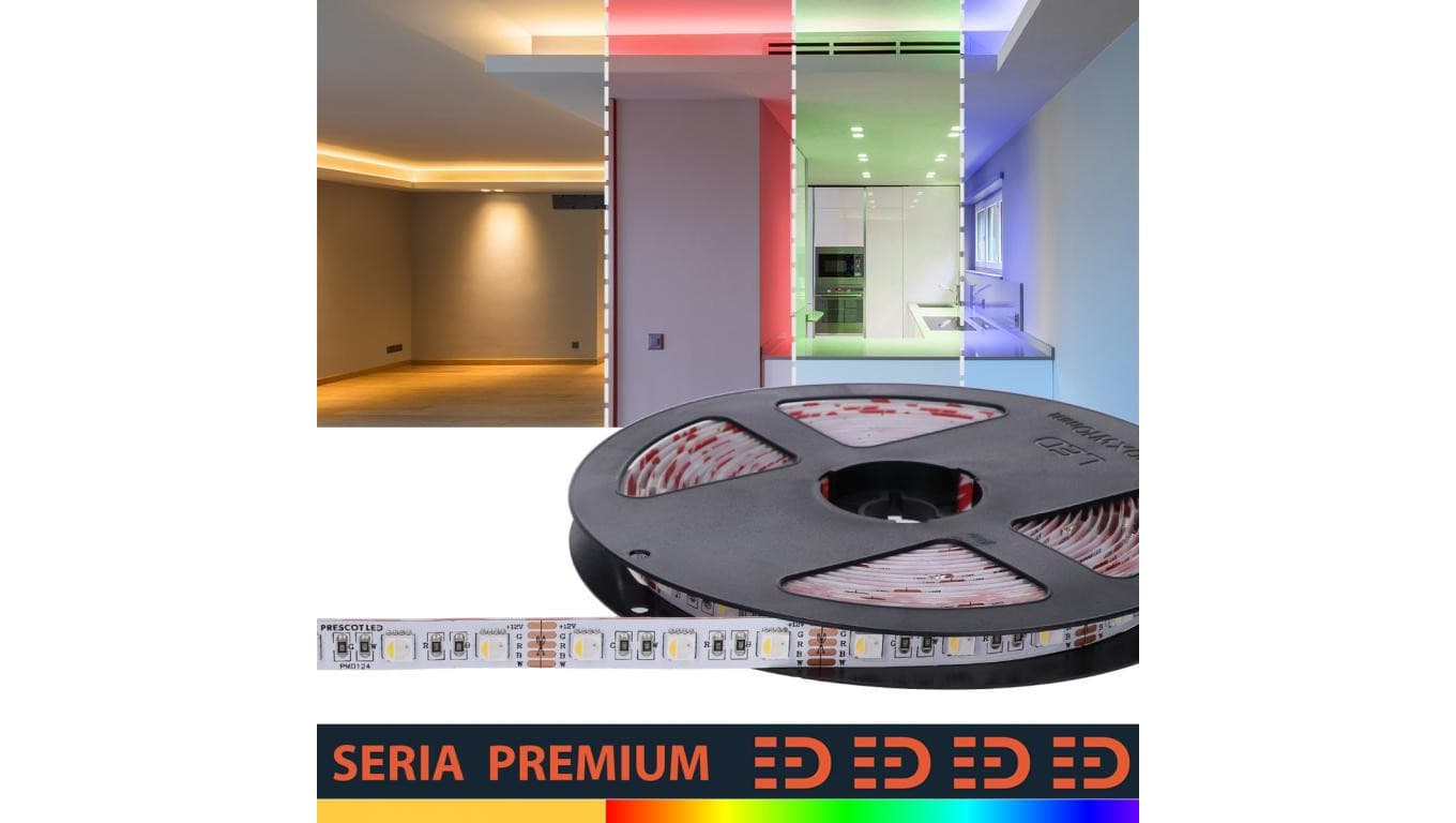 Taśma LED PL 4w1 Premium Pełne spektrum RGB + ciepła biała 3000K 12V 60 LED/m SMD5050 Rolka 5m 5 lat gwarancji