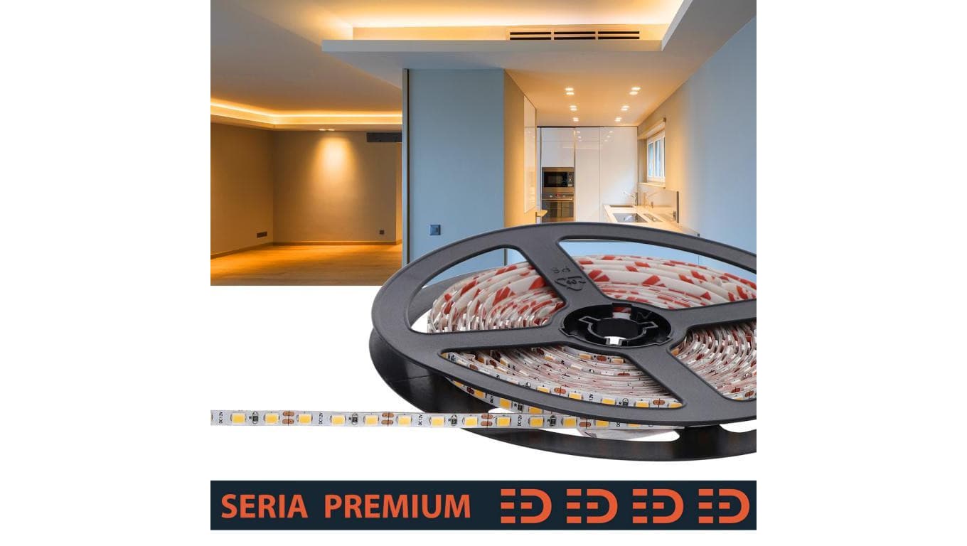 Taśma LED PL Premium Slim 4mm Ciepła biała 3000K 12V 120 LED/m 1000lm/m SMD2835 Rolka5m 5 lat gwarancji