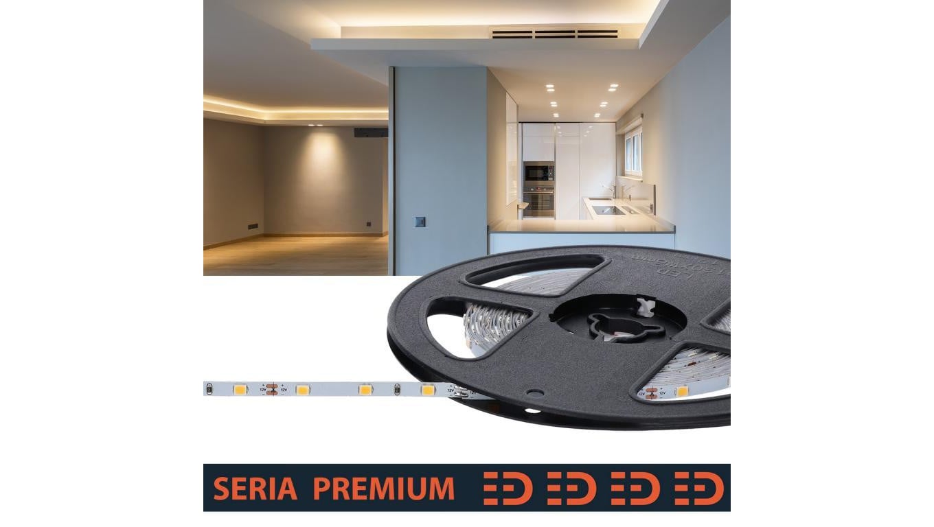 Taśma LED PL Premium Slim 4mm Neutralna biała 4000K 12V 60 LED/m 500lm/m SMD2835 Rolka5m 5 lat gwarancji