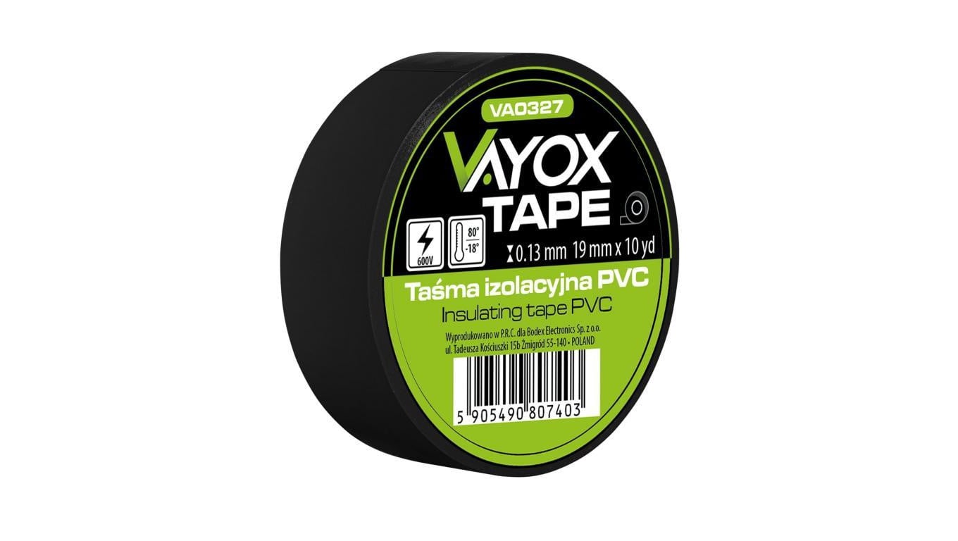 Taśma izolacyjna PVC 19mm x 10yd czarna VA0327 Vayox