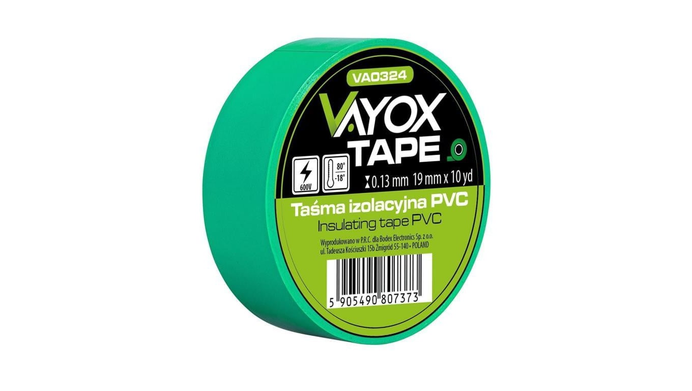 Taśma izolacyjna PVC 19mm x 10yd zielona VA0324 Vayox