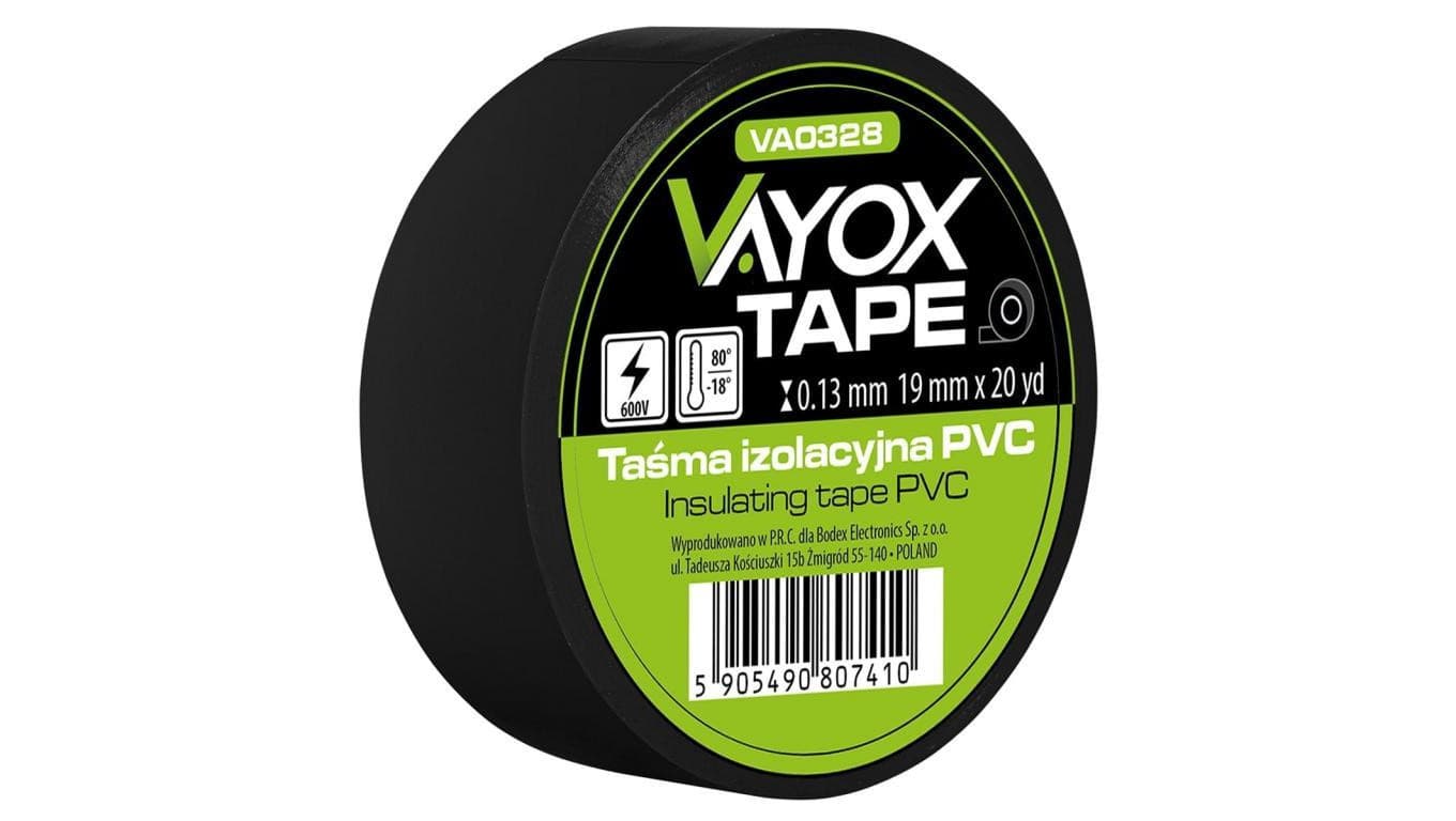 Taśma izolacyjna PVC 19mm x 20yd czarna VA0328 Vayox