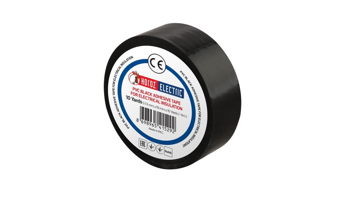 Taśma izolacyjna elektroizolacyjna PVC 19mmx9m czarna HOROZ 1szt.