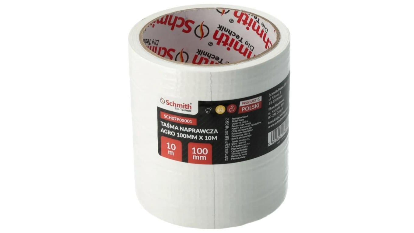 Taśma naprawcza do naprawy balotów wzmacniana wodoodporna AGRO 100mm x 10m Schmith