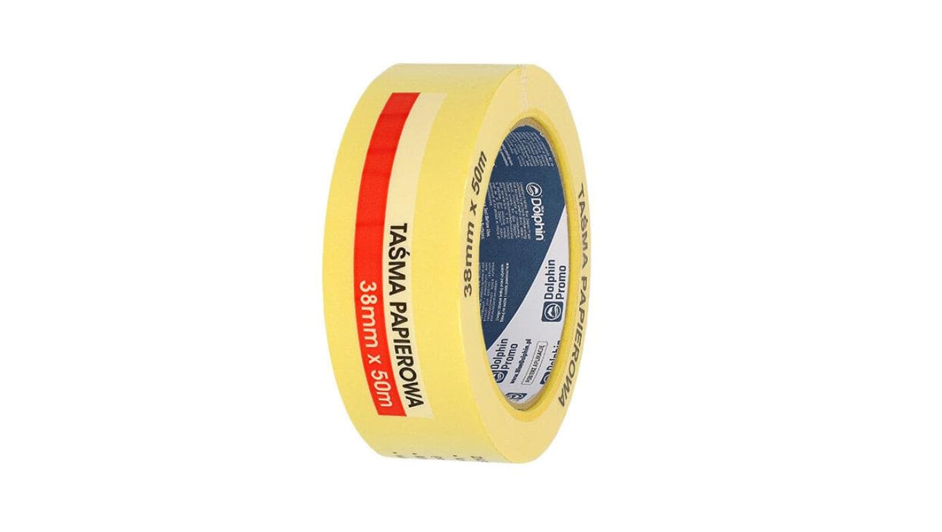 Taśma papierowa żółta 38mmx50m Blue Dolphin